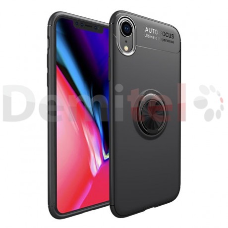 Силиконов гръб AUTO FOCUS Magnetic Ring за Apple iPhone XR Черен