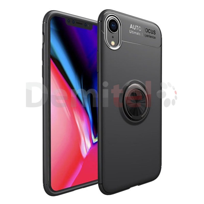 Силиконов гръб AUTO FOCUS Magnetic Ring за Apple iPhone XR Черен