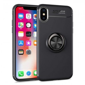 Силиконов гръб AUTO FOCUS Magnetic Ring за Apple iPhone X/XS Черен 