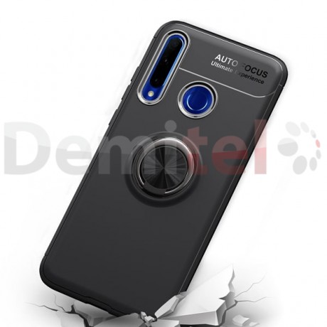 Силиконов гръб AUTO FOCUS Magnetic Ring за Huawei P Smart+ 2019 Черен