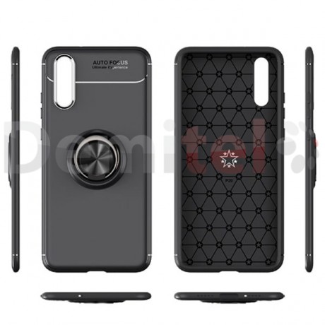 Силиконов гръб AUTO FOCUS Magnetic Ring за Huawei P20 Pro Черен