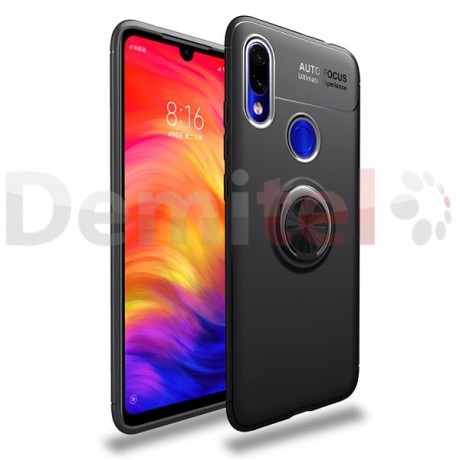 Силиконов гръб AUTO FOCUS Magnetic Ring за Xiaomi Redmi 7 Черен
