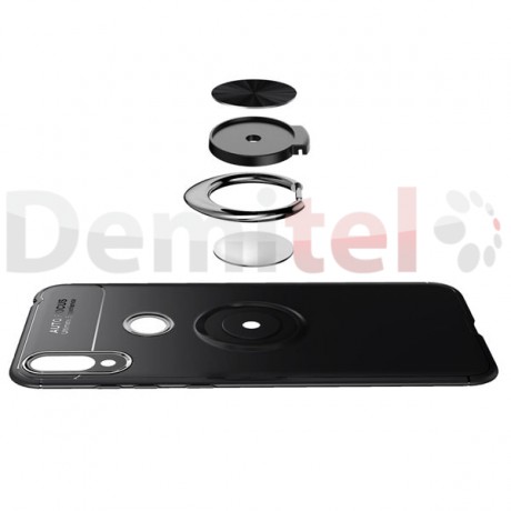 Силиконов гръб AUTO FOCUS Magnetic Ring за Huawei Y7 2019 Черен