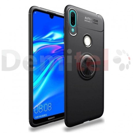 Силиконов гръб AUTO FOCUS Magnetic Ring за Huawei Y7 2019 Черен
