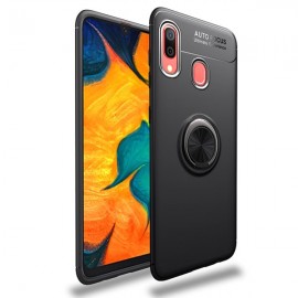 Силиконов гръб AUTO FOCUS Magnetic Ring за Samsung Galaxy A20e Черен 