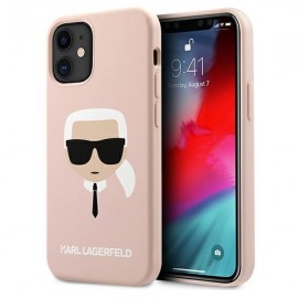 Силиконов гръб Karl Lagerfeld за iPhone 12 Mini Розов 