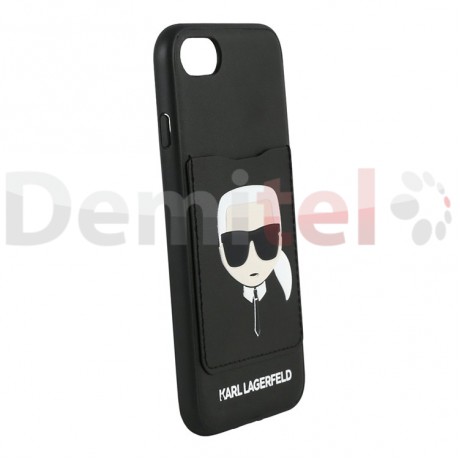 Силиконов гръб Karl Lagerfeld за iPhone SE Черен