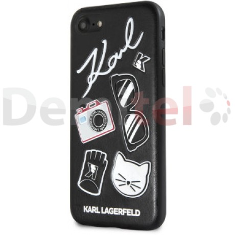 Силиконов гръб Karl Lagerfeld за iPhone SE Черен