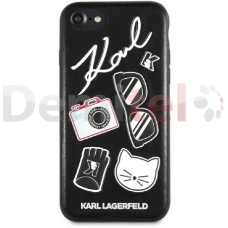 Силиконов гръб Karl Lagerfeld за iPhone SE Черен