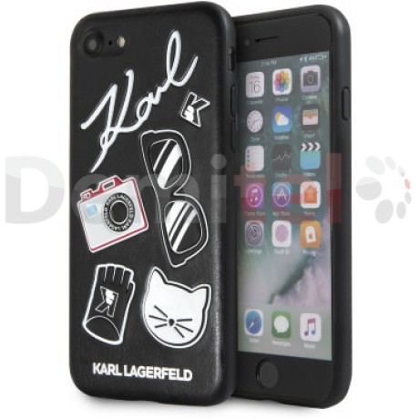 Силиконов гръб Karl Lagerfeld за iPhone SE Черен