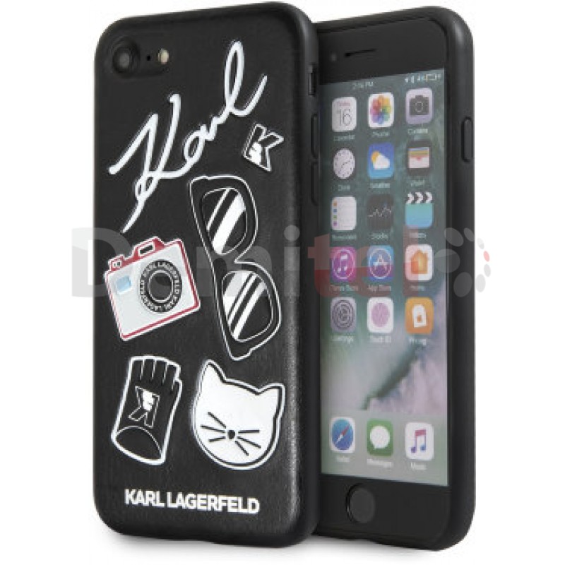 Силиконов гръб Karl Lagerfeld за iPhone SE Черен