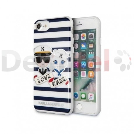 Силиконов гръб Karl Lagerfeld за iPhone 8 Бял