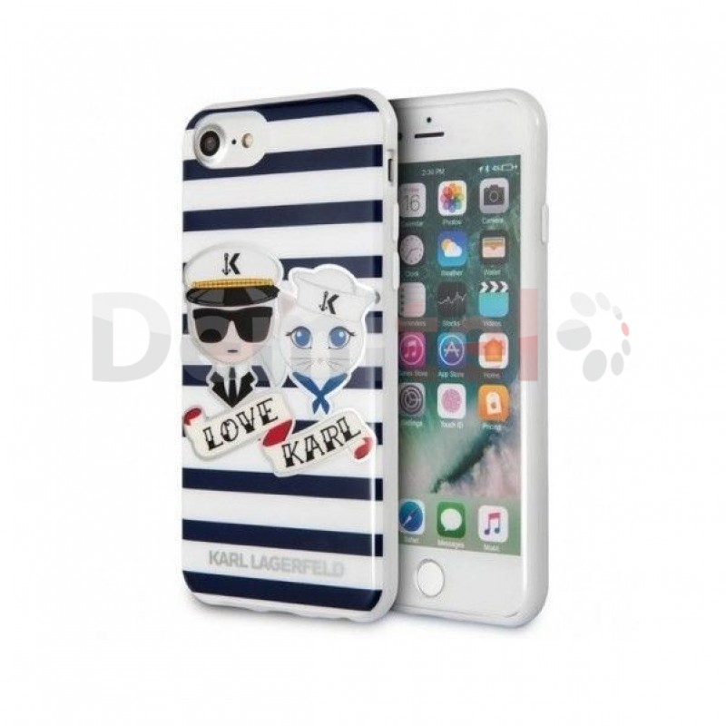 Силиконов гръб Karl Lagerfeld за iPhone 8 Бял