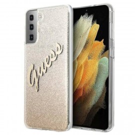 Силиконов гръб Guess за Samsung Galaxy S21 Plus Златен 