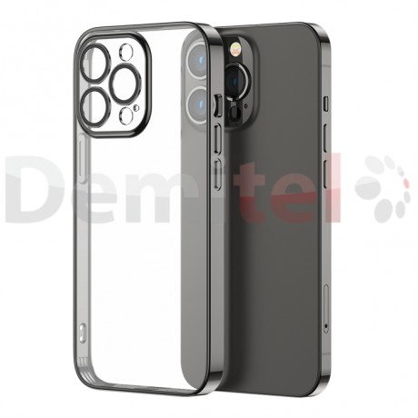Силиконов гръб Joyroom Chery Mirror JR-BP909, за iPhone 13 Pro Max Прозрачен с черна рамка