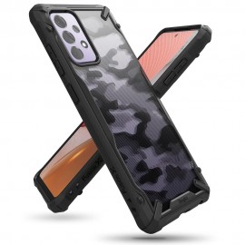 Калъф за телефон Ringke Fusion X Design Durable PC за Samsung Galaxy A72 5G, Черен Камуфлаж 