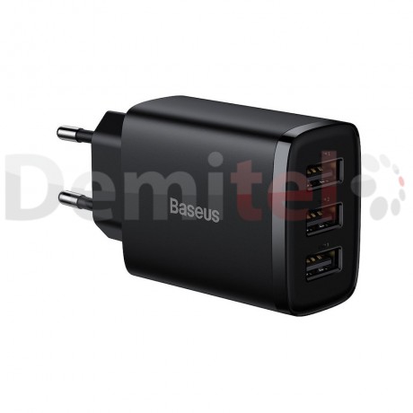 Зарядно BASEUS 3U 17W 3xUSB-A изхода и технология за бързо зареждане Черен