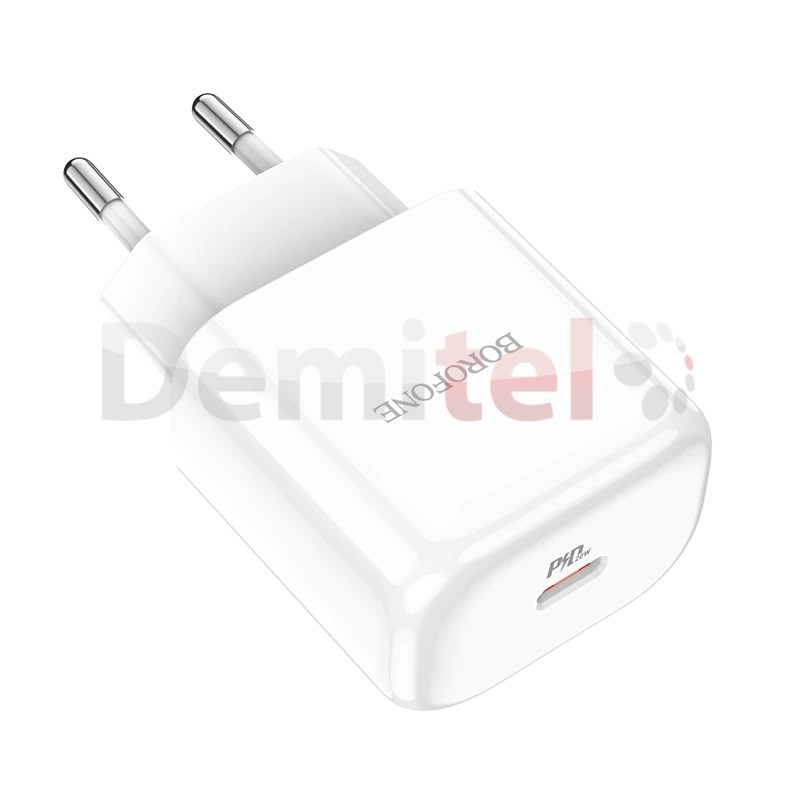 Зарядно BOROFONE BN3 Super fast charging, USB-Type-C, 20W Бял