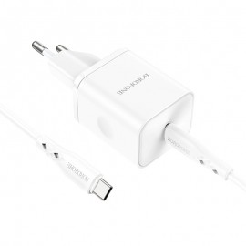 Зарядно BOROFONE BN6 fast charging, USB>Type-C, 20W Бял 