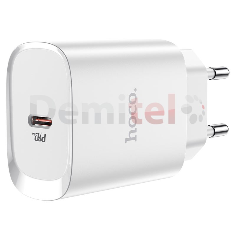 Зарядно HOCO N14 220V, USB-C Бял