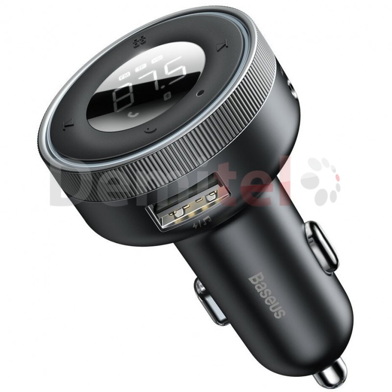 Зарядно за кола BASEUS Enjoy Car CCLH-01 с FM трансмитер, Wireless, 2xUSB, 3.5mm jack, MP3 Charger, Bluetooth 5.0, Черен