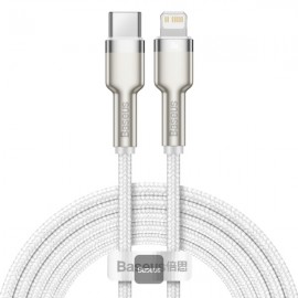 Кабел за данни Baseus Cafule Series Metal Type-C към Lightning за iPhone PD 20W 2M - Бял 