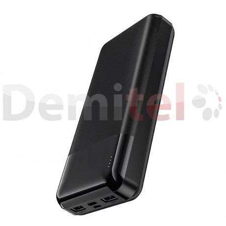 Преносима батерия Hoco J72A, 20000 mAh, 2x USB, Черна