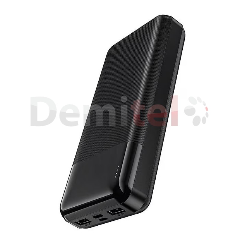 Преносима батерия Hoco J72A, 20000 mAh, 2x USB, Черна