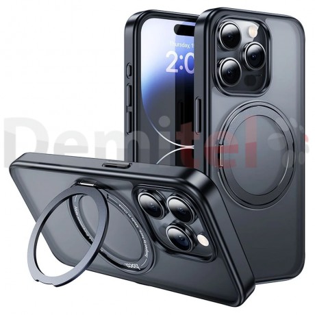 Калъф за iPhone 15 Pro, Hoco Stand Magnetic Case, Черен