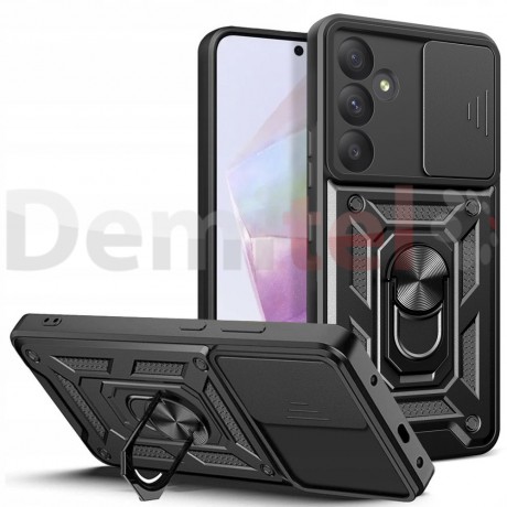 Калъф за Samsung Galaxy A55 5G, Ring Armor Camslide, Черен
