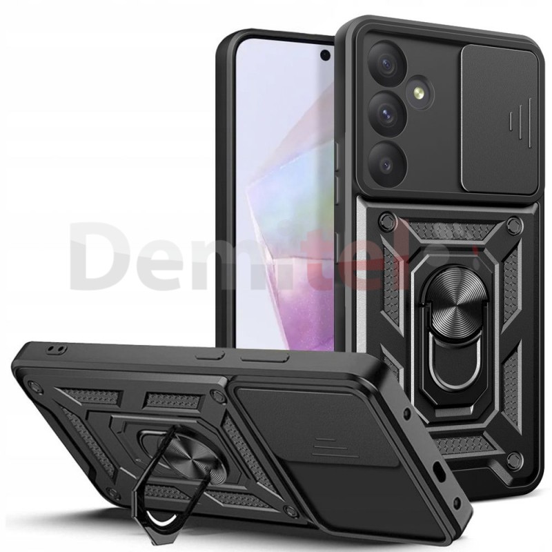 Калъф за Samsung Galaxy A55 5G, Ring Armor Camslide, Черен