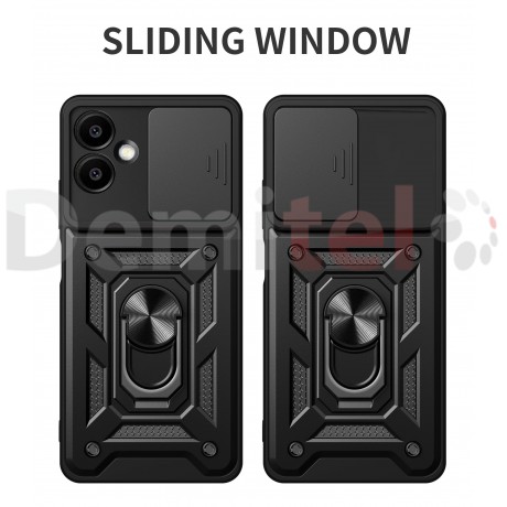 Калъф за Samsung Galaxy A06, Ring Armor Camslide, Черен