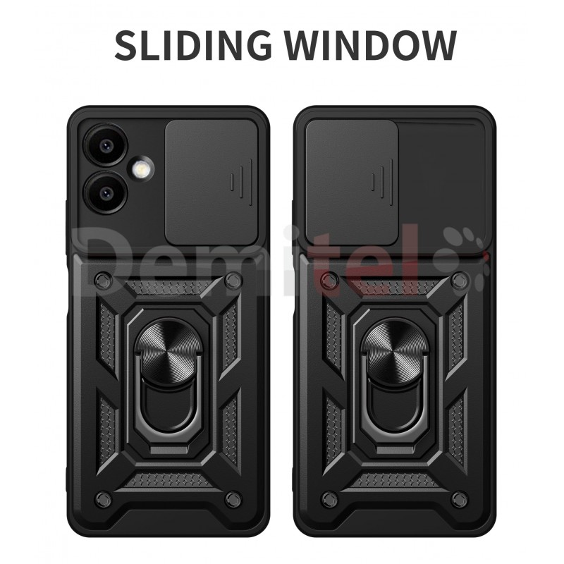 Калъф за Samsung Galaxy A06, Ring Armor Camslide, Черен