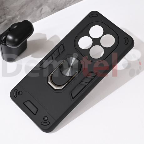 Калъф за Xiaomi Redmi Note 14C A4, Ring Armor Camslide, Черен