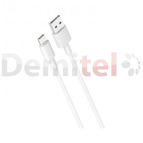 Кабел Xo, NB-P156, USB-A > Type-C 1M, Бял