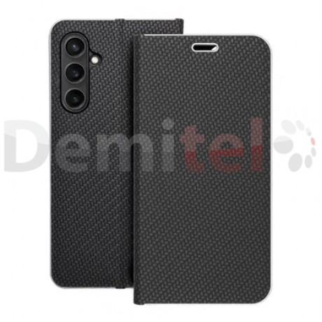 Калъф за Samsung Galaxy S23 Luna Book Carbon Черен