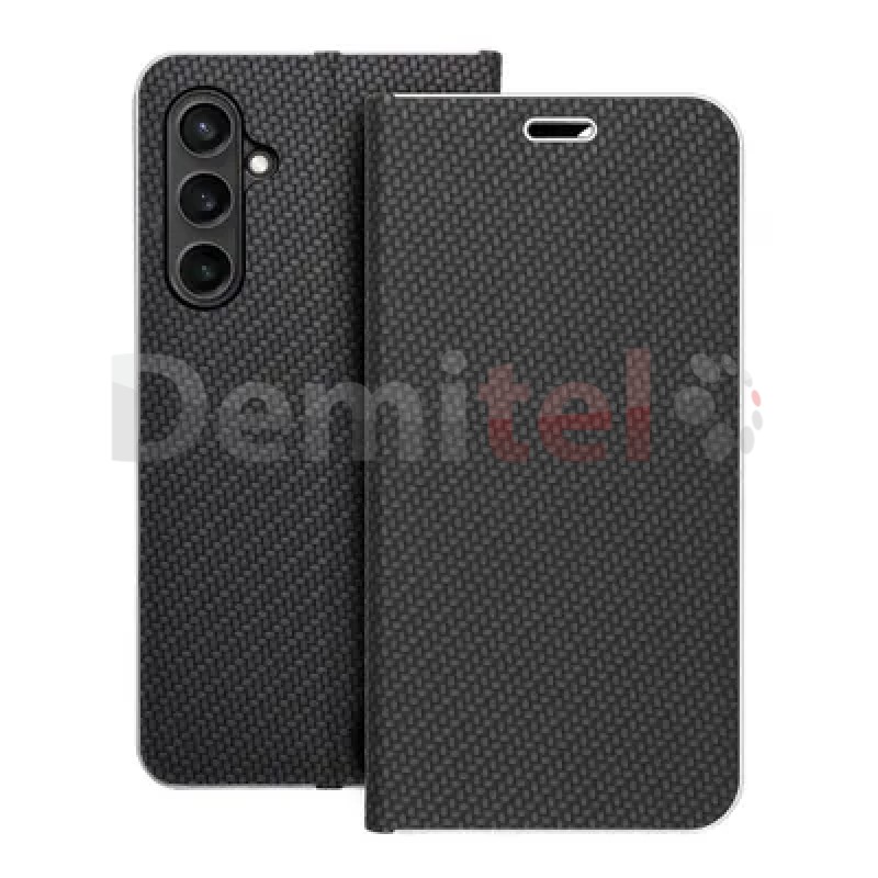 Калъф за Samsung Galaxy S23 Luna Book Carbon Черен