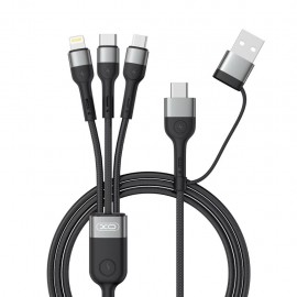Кабел XO NB-254 6 в 1 USB-A/Type-C > Micro/iP/Type-C Черен 60W 1.2M  