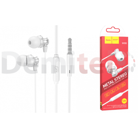 Слушалки Hoco M98 Metal Stereo 1.2M Бели 