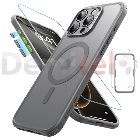 Калъф + Стъкло за iPhone 16 Pro ESR MagSafe Матово Сив