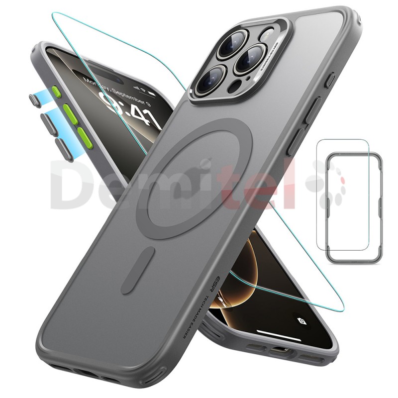 Калъф + Стъкло за iPhone 16 Pro ESR MagSafe Матово Сив