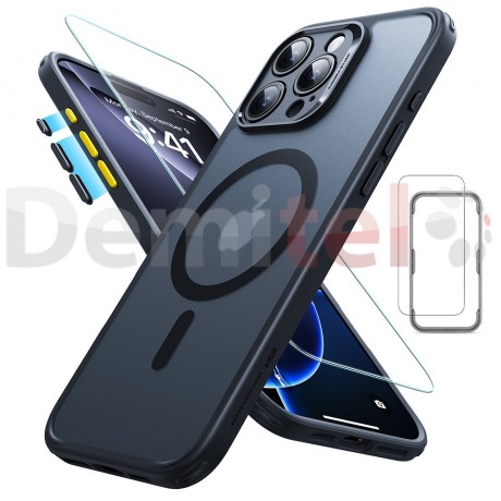 Калъф + Стъкло за iPhone 16 Pro ESR MagSafe Матово Черен