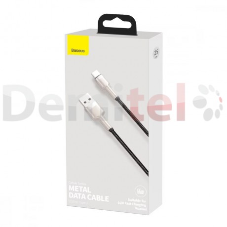 Кабел Baseus Cafule Series Metal Data Cabel USB>Type-C 2.4А 480Mbps 1M Черен