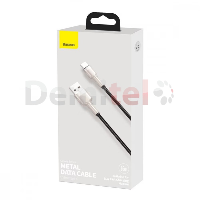 Кабел Baseus Cafule Series Metal Data Cabel USB>Type-C 2.4А 480Mbps 1M Черен