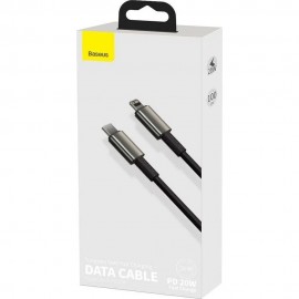 Кабел Baseus Tungsten Gold Fast Charge 20W Type-C>iPhone Черен 1M 