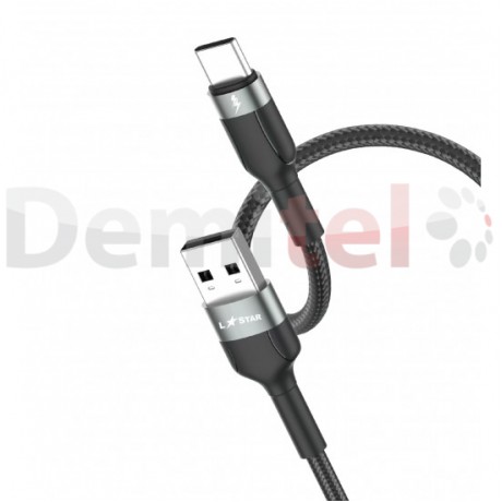 Кабел L-Star 19 Super Charge  USB>Type-C 3.5A 1M Черен