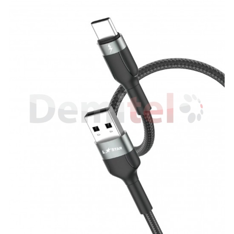 Кабел L-Star 19 Super Charge  USB>Type-C 3.5A 1M Черен