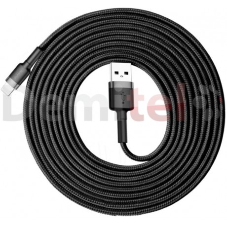 Кабел Baseus Cafule Series Rapid Charge USB>Lightning 2M Черен