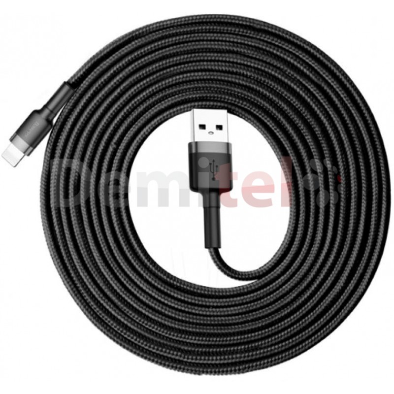 Кабел Baseus Cafule Series Rapid Charge USB>Lightning 2M Черен