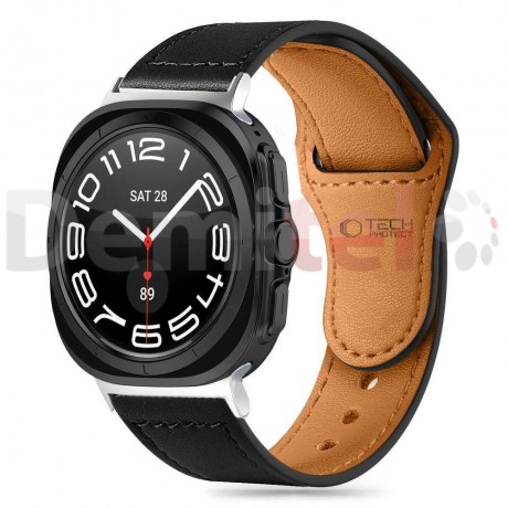 Каишка за Samsung Galaxy Watch Ultra 47MM Tech-Protect Leather Fit Черна